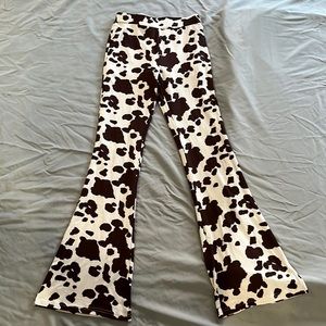 NWT never worn cow print flare leggings